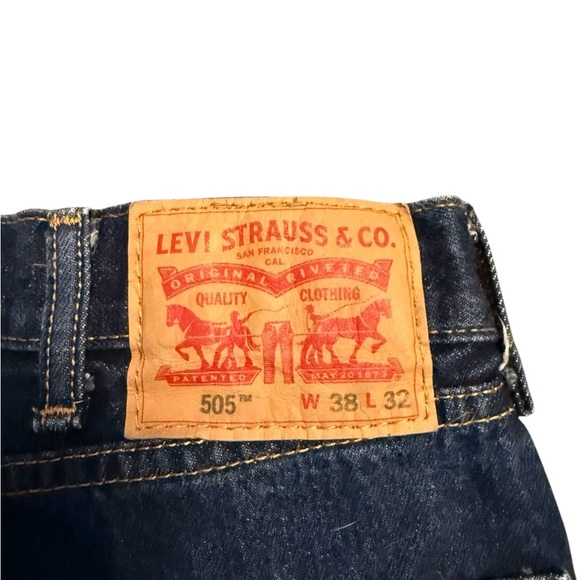 Men’s LEVI’S 505 Jeans 38 x 32 Dark Blue NWOT - Picture 6 of 10